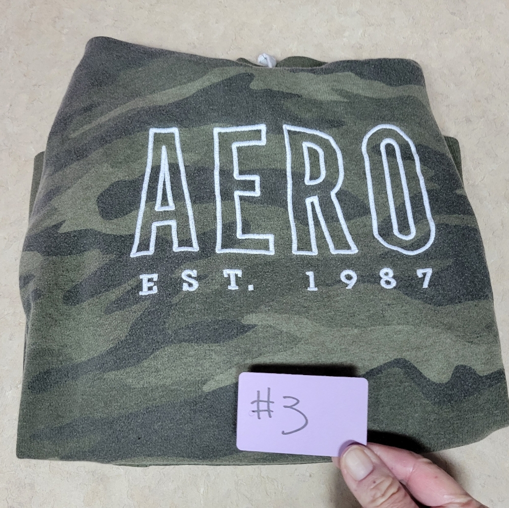 Aeropostale women size small camo hoodie white embroidered logo - Picture 7 of 7